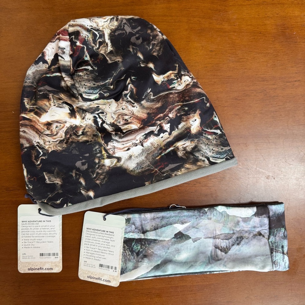 Alpine Fit Go All Winter Hat and Merino Lined Headband NWT